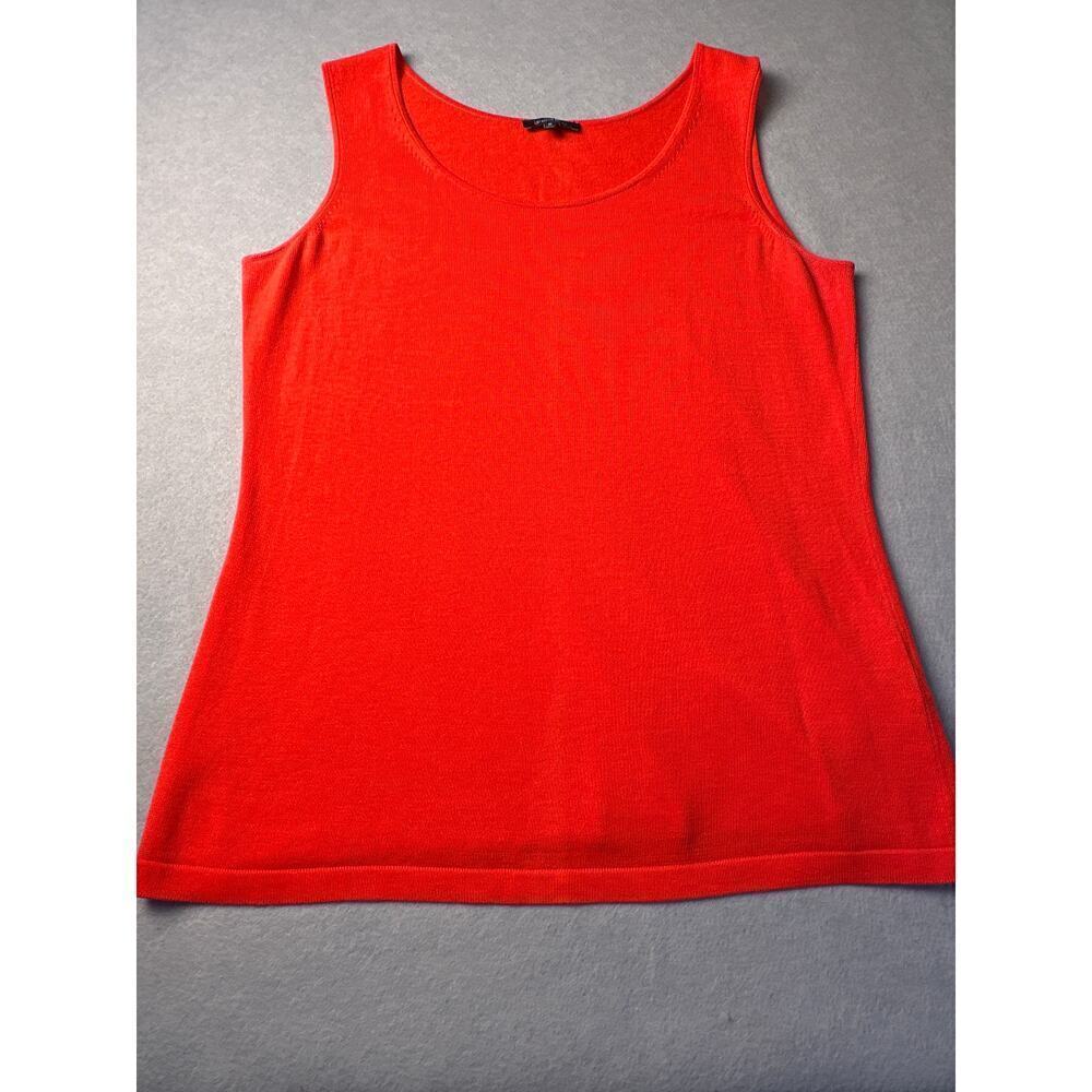 Womens Lafayette 148 NY Red Knit Tank Top Size M